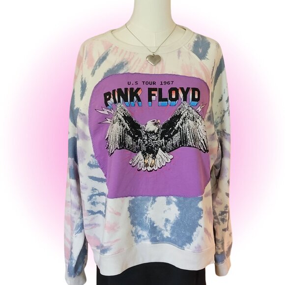 bettys girl napa Tops - PINK FLOYD PATCHWORK TIE DYE WOMEN'S SWEATSHIRT OOAK XXL 2XL
